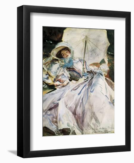 Lady with Parasol-John Singer Sargent-Framed Art Print