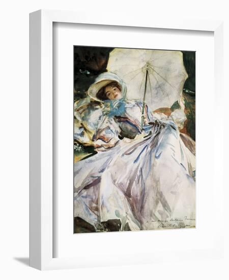 Lady with Parasol-John Singer Sargent-Framed Art Print