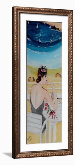 Lady with Pink Champagne, 2015-Susan Adams-Framed Giclee Print