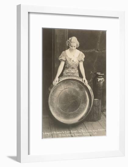 Lady with Redwood Burl Bowl-null-Framed Art Print