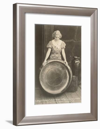 Lady with Redwood Burl Bowl-null-Framed Art Print