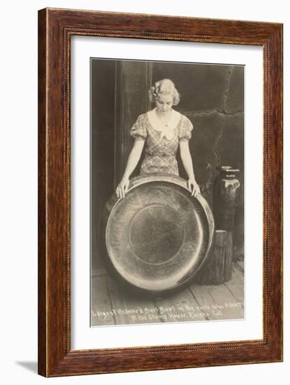 Lady with Redwood Burl Bowl-null-Framed Art Print