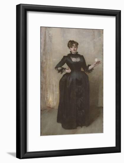 Lady with the Rose (Charlotte Louise Burckhardt), 1882-John Singer Sargent-Framed Giclee Print