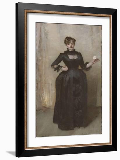 Lady with the Rose (Charlotte Louise Burckhardt), 1882-John Singer Sargent-Framed Giclee Print