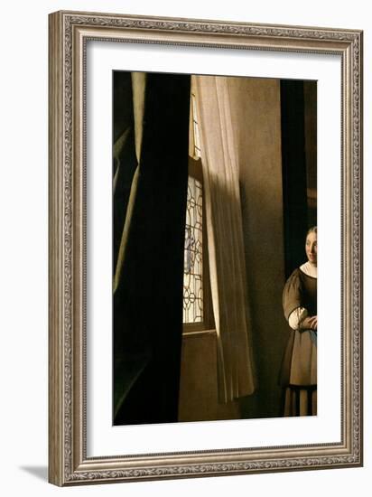 Lady Writing a Letter with Her Maid, c.1670-Johannes Vermeer-Framed Giclee Print