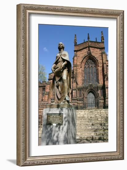 Lady Wulfrun Statue and St Peters Church, Wolverhampton, West Midlands-Peter Thompson-Framed Photographic Print