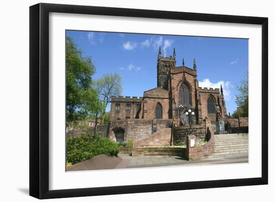 Lady Wulfrun Statue and St Peters Church, Wolverhampton, West Midlands-Peter Thompson-Framed Photographic Print