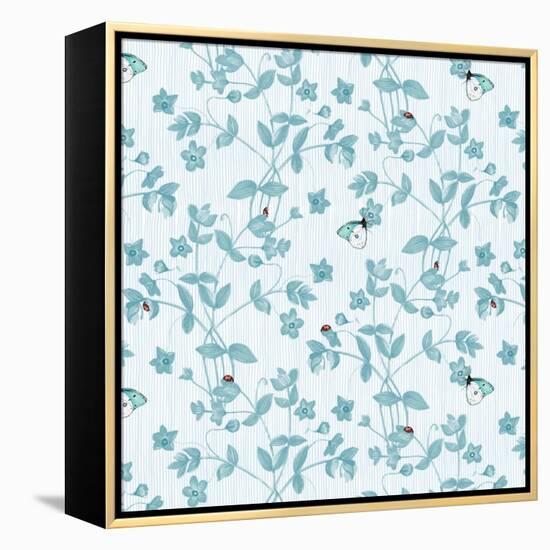 Ladybird and Butterfly Floral, 2017-Andrew Watson-Framed Premier Image Canvas