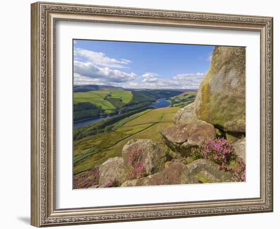 Ladybower Reservoir, Whinstone Lee Tor, Derwent Edge, Peak District National Park, England-Neale Clarke-Framed Photographic Print