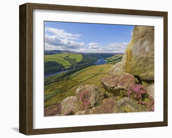 Ladybower Reservoir, Whinstone Lee Tor, Derwent Edge, Peak District National Park, England-Neale Clarke-Framed Photographic Print