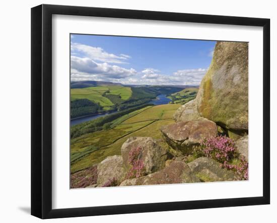 Ladybower Reservoir, Whinstone Lee Tor, Derwent Edge, Peak District National Park, England-Neale Clarke-Framed Photographic Print