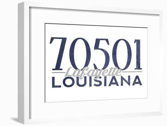 Lafayette, Louisiana - 70501 Zip Code(Blue)-Lantern Press-Framed Art Print