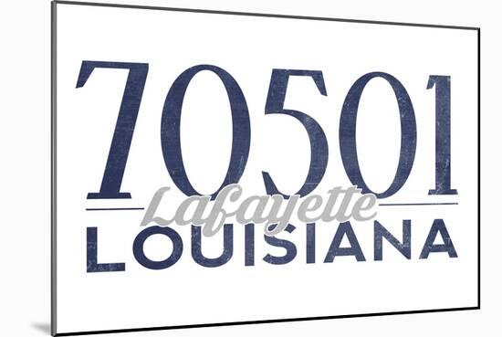 Lafayette, Louisiana - 70501 Zip Code(Blue)-Lantern Press-Mounted Art Print