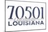 Lafayette, Louisiana - 70501 Zip Code(Blue)-Lantern Press-Mounted Art Print