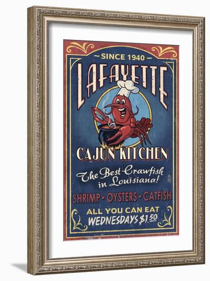 Lafayette, Louisiana - Cajun Kitchen-Lantern Press-Framed Art Print