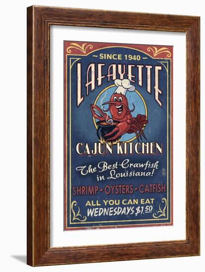 Lafayette, Louisiana - Cajun Kitchen-Lantern Press-Framed Art Print