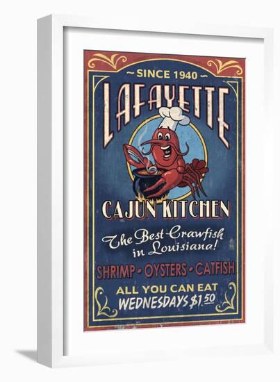 Lafayette, Louisiana - Cajun Kitchen-Lantern Press-Framed Art Print