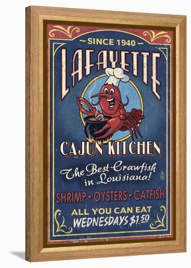 Lafayette, Louisiana - Cajun Kitchen-Lantern Press-Framed Stretched Canvas