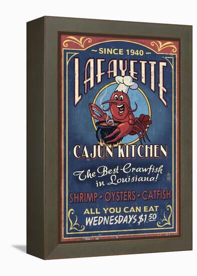 Lafayette, Louisiana - Cajun Kitchen-Lantern Press-Framed Stretched Canvas