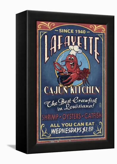 Lafayette, Louisiana - Cajun Kitchen-Lantern Press-Framed Stretched Canvas
