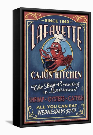 Lafayette, Louisiana - Cajun Kitchen-Lantern Press-Framed Stretched Canvas