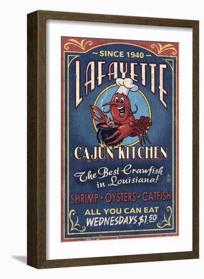 Lafayette, Louisiana - Cajun Kitchen-Lantern Press-Framed Premium Giclee Print