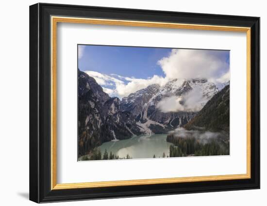 Lago di Braies in the Dolomites, Italy-Julian Elliott-Framed Photographic Print