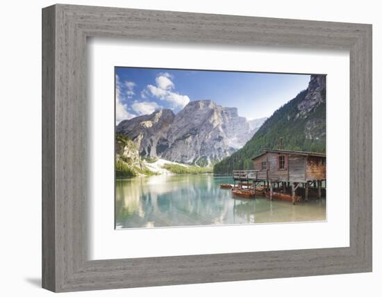 Lago di Braies in the Dolomites, Sud Tyrol, Italy-Julian Elliott-Framed Photographic Print