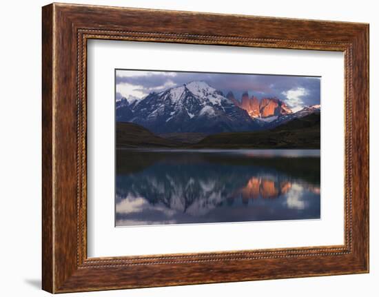 Lago Pehoe with Horn of Torres del Paine, Patagonia, Magellanic, Chile-Pete Oxford-Framed Photographic Print