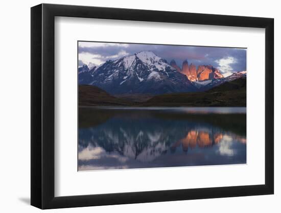 Lago Pehoe with Horn of Torres del Paine, Patagonia, Magellanic, Chile-Pete Oxford-Framed Photographic Print