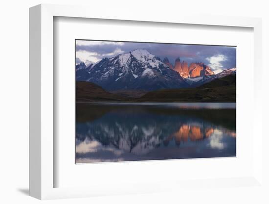 Lago Pehoe with Horn of Torres del Paine, Patagonia, Magellanic, Chile-Pete Oxford-Framed Photographic Print