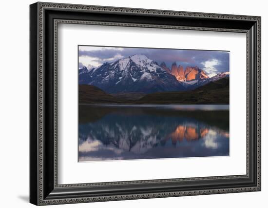 Lago Pehoe with Horn of Torres del Paine, Patagonia, Magellanic, Chile-Pete Oxford-Framed Photographic Print