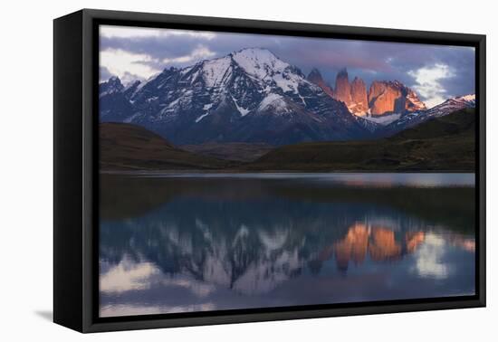 Lago Pehoe with Horn of Torres del Paine, Patagonia, Magellanic, Chile-Pete Oxford-Framed Premier Image Canvas
