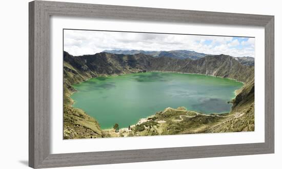 Lago Quilotoa, caldera lake in extinct volcano in central highlands of Andes, Ecuador, South Americ-Tony Waltham-Framed Photographic Print