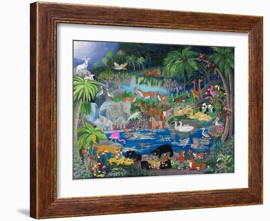 Lagoon #1 “Playmates”-Carol Salas-Framed Giclee Print