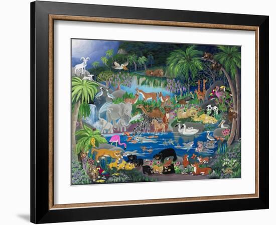 Lagoon #1 “Playmates”-Carol Salas-Framed Giclee Print