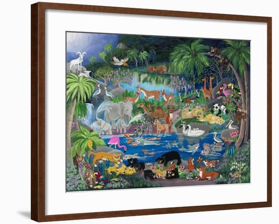 Lagoon #1 “Playmates”-Carol Salas-Framed Giclee Print