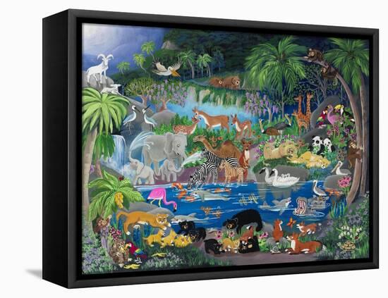 Lagoon #1 “Playmates”-Carol Salas-Framed Premier Image Canvas