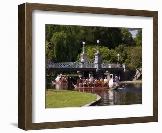 Lagoon Bridge and Swan Boat in the Public Garden, Boston, Massachusetts, United States of America-Amanda Hall-Framed Photographic Print