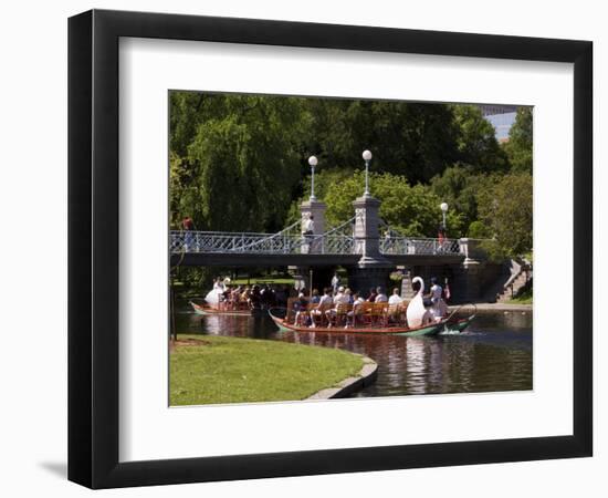 Lagoon Bridge and Swan Boat in the Public Garden, Boston, Massachusetts, United States of America-Amanda Hall-Framed Photographic Print