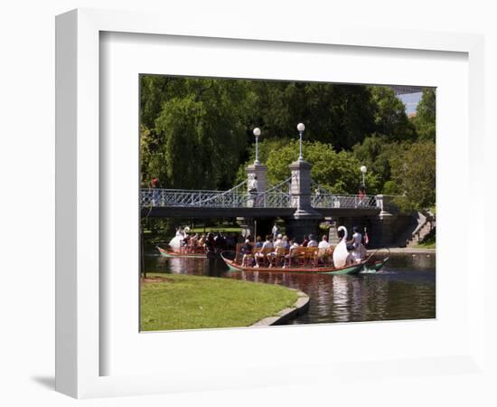 Lagoon Bridge and Swan Boat in the Public Garden, Boston, Massachusetts, United States of America-Amanda Hall-Framed Photographic Print