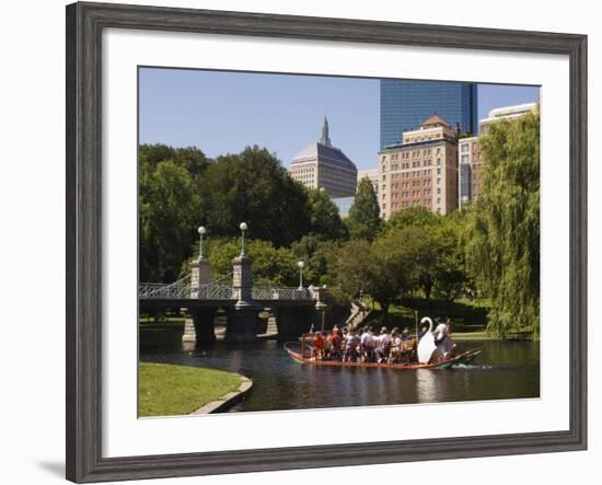 Lagoon Bridge and Swan Boat in the Public Garden, Boston, Massachusetts, United States of America-Amanda Hall-Framed Photographic Print