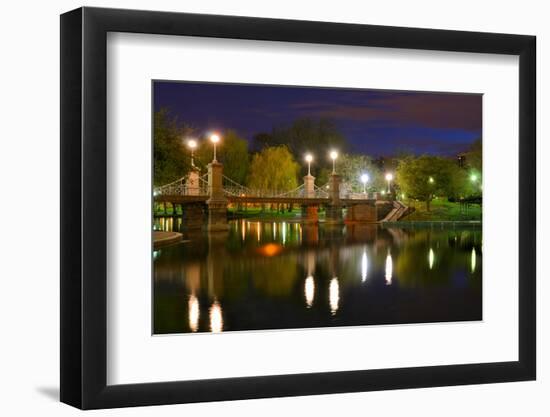 Lagoon Bridge at the Boston Public Gardens in Boston, Massachusetts.-SeanPavonePhoto-Framed Photographic Print