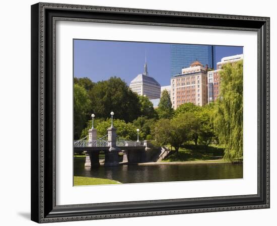 Lagoon Bridge in the Public Garden, Boston, Massachusetts, New England, USA-Amanda Hall-Framed Photographic Print