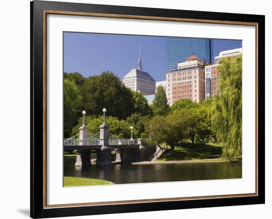 Lagoon Bridge in the Public Garden, Boston, Massachusetts, New England, USA-Amanda Hall-Framed Photographic Print