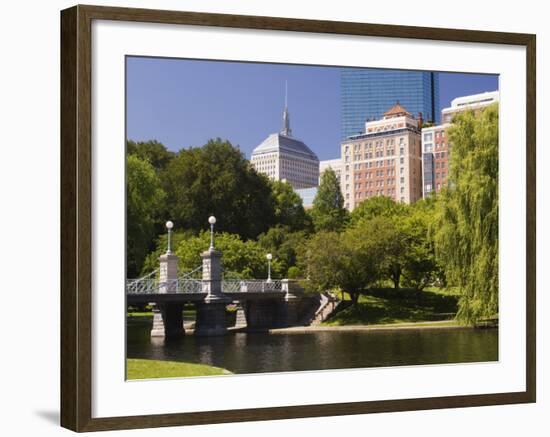 Lagoon Bridge in the Public Garden, Boston, Massachusetts, New England, USA-Amanda Hall-Framed Photographic Print