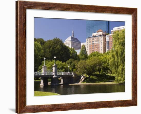 Lagoon Bridge in the Public Garden, Boston, Massachusetts, New England, USA-Amanda Hall-Framed Photographic Print