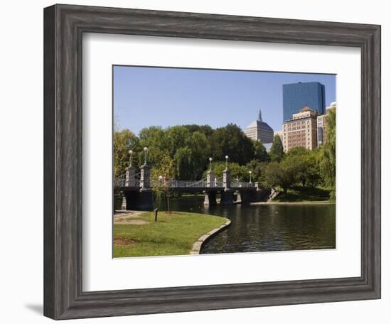 Lagoon Bridge in the Public Garden, Boston, Massachusetts, USA-Amanda Hall-Framed Photographic Print