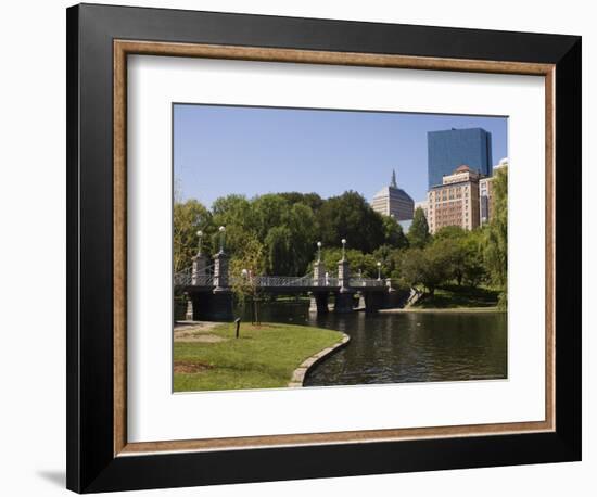 Lagoon Bridge in the Public Garden, Boston, Massachusetts, USA-Amanda Hall-Framed Photographic Print