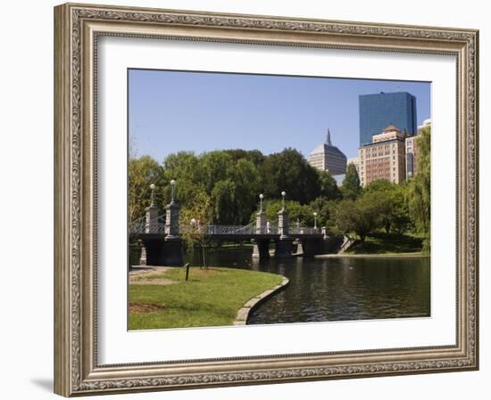 Lagoon Bridge in the Public Garden, Boston, Massachusetts, USA-Amanda Hall-Framed Photographic Print